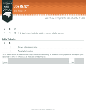 2012 NC Energy Conservation Code Builder Checklist