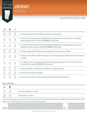 2009 IECC Insulation Checklist for Builders