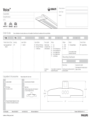Voice Suspended Lighting Order Guide