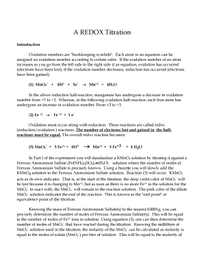Redox Titration Lab Report