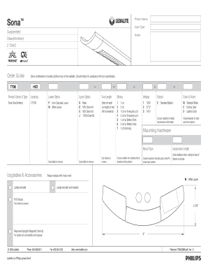 Sona Direct/Indirect Lighting Order Guide