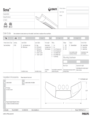 Sona Direct/Indirect Lighting Fixture Order Guide