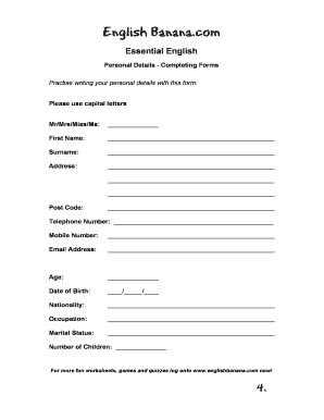 Personal Details Form