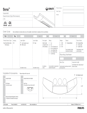 Sona Direct/Indirect Lighting Order Guide