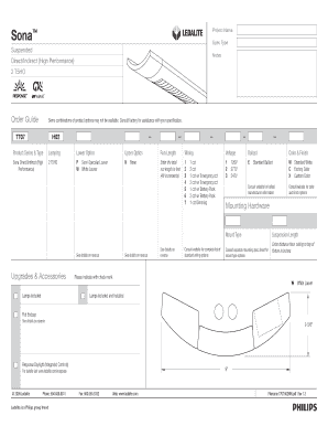 Sona Direct/Indirect Lighting Order Guide