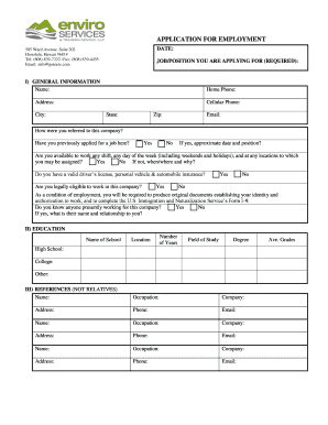 Employment Application Form