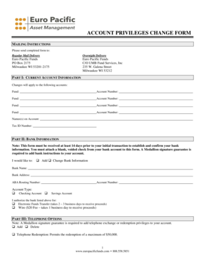 Account Privileges Change Form