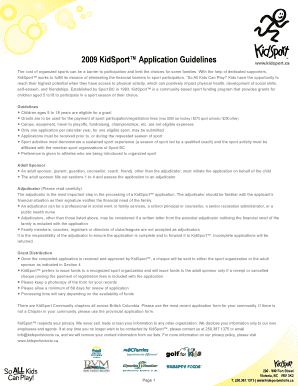 KidSport Grant Funding Application