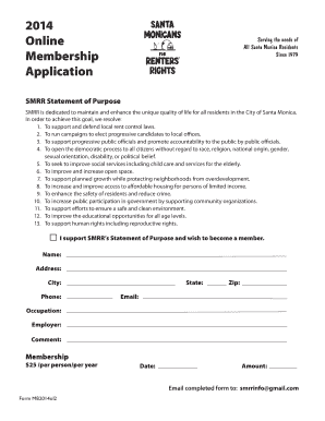 Santa Monica Resident Membership Application
