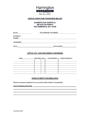 Uninsured Relief Application