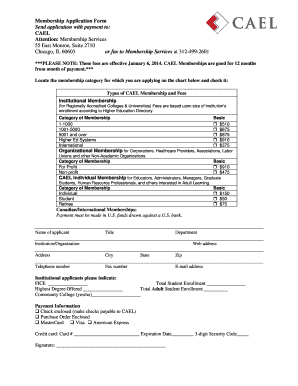 CAEL Membership Application Form