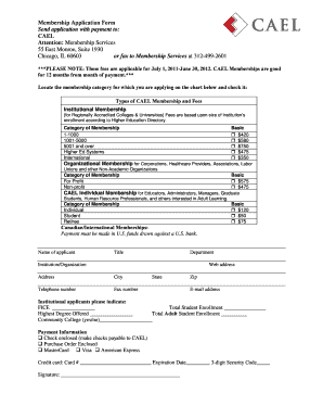 CAEL Membership Application Form