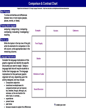 Comparison Chart Template