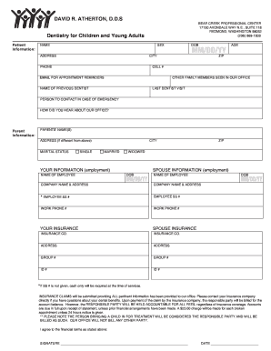 Dental Patient Information Form