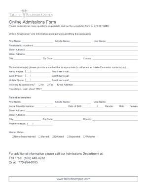 Online Admissions Form