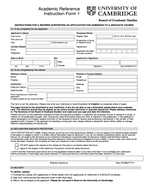 Academic Reference Instruction Form