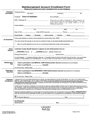 Reimbursement Account Enrollment Form