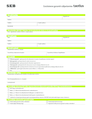 Estonian Bank Guarantee Application