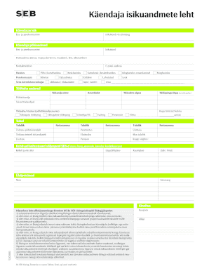 Personal Data Form for Leasing