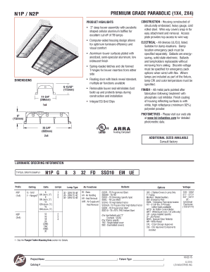 N1P N2P Premium Grade Parabolic Luminaire Order Form