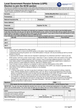 Local Government Pension Scheme 50/50 Section Election Form