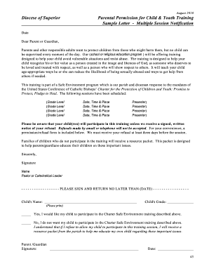 Parental Permission for Child Safe Environment Training