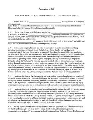 Assumption of Risk Waiver