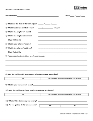 Workers Compensation Form
