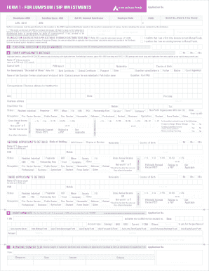Axis Mutual Fund Investment Application Form