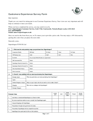 Customer Experience Survey Form