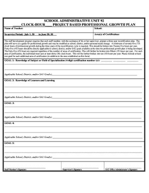 Teacher Professional Growth Plan