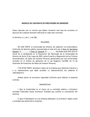 Fillable Online MODELO DE CONTRATO DE PRESTACIN DE SERVICIOS Fax Email  Print - pdfFiller