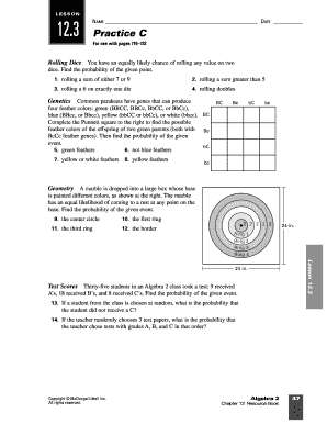 Algebra 2 Probability Practice Worksheet
