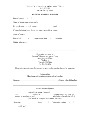 Medical Records Request Form