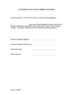 Electronic Signature Authorization Form