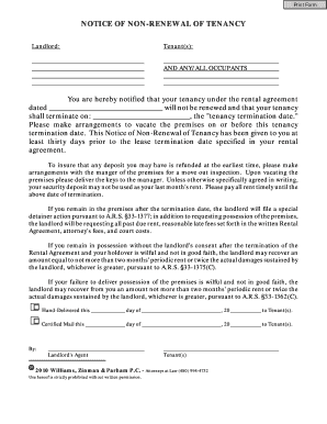 Non Renewal Tenancy 30 daydoc