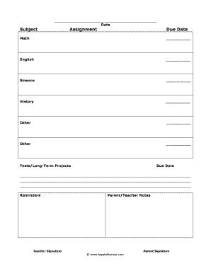 Student Assignment Due Date Tracker