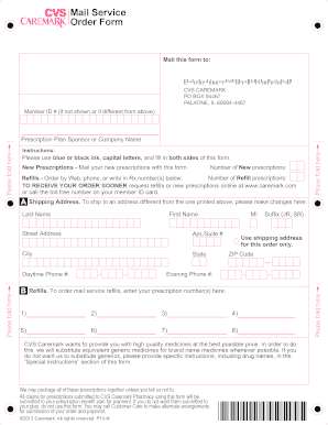 CVS Caremark Prescription Order Form