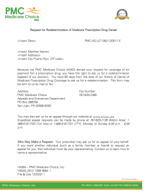 Request for Redetermination of Medicare Prescription Drug Denial
