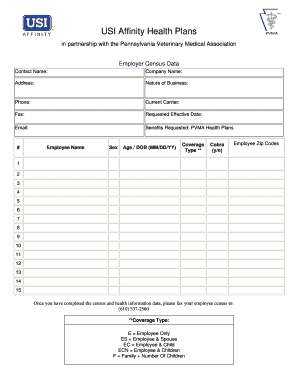 Employer Census Data Form
