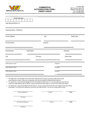 Commercial Credit Check Authorization Form