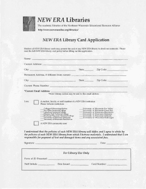 NEW ERA Library Card Application
