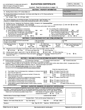 FEMA Elevation Certificate