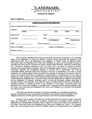 Guarantor Joinder Form