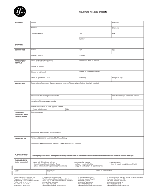 Cargo Claim Form