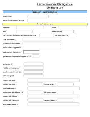 Comunicazione Obbligatoria Unificato Lav