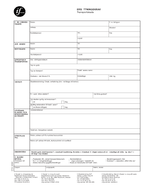 Transport Damage Insurance Claim Form
