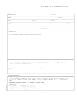 Transport Damage Claim Form