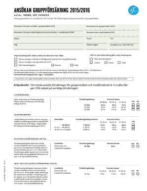 SKF Sweden Group Insurance Application 2015/2016