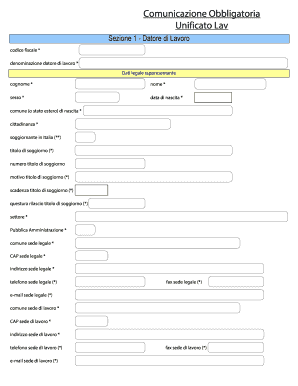 Comunicazione Obbligatoria Unificato Lav